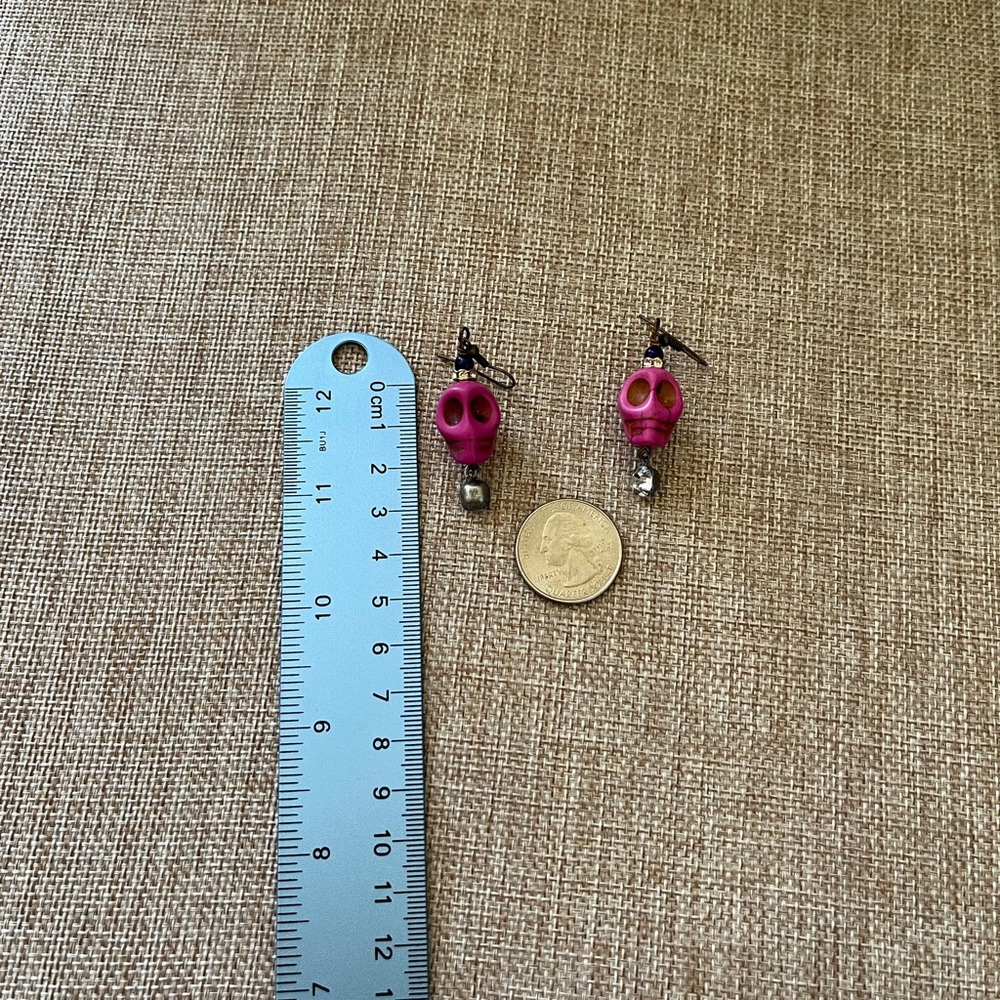 Pink Skull Earrings - Picture 5 of 5